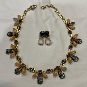 J.CREW CHUNKY BEADED NECKLACE AND EARRING SET